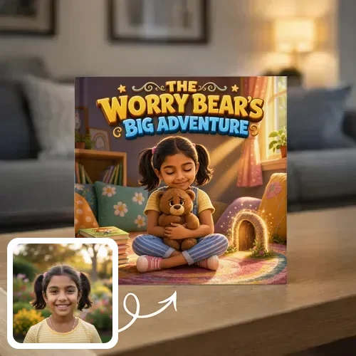 Personalized storybook - The Worry Bear's Big Adventure - Genie in a Book